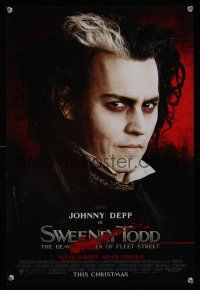4s756 SWEENEY TODD THE DEMON BARBER OF FLEET STREET advance mini poster '07 Johnny Depp, Tim Burton!