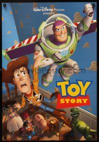 4s577 TOY STORY special 19x27 '95 Disney & Pixar cartoon, great image of Buzz, Woody & cast!