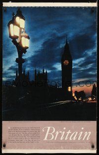 4s093 BRITAIN: CLOCKTOWER travel poster '50s English travel poster