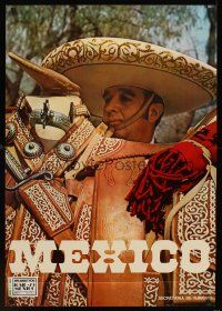 4s105 MEXICO Mexican travel poster '79 cool image of man in sombrero!
