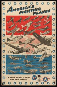 4s113 AMERICA'S FIGHTING PLANES war poster '44 great images of warbirds!