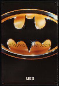 4t011 BATMAN matte teaser 1sh '89 Michael Keaton, Jack Nicholson, directed by Tim Burton!