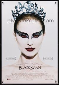 4t024 BLACK SWAN advance DS 1sh '10 Natalie Portman, wild image of wing-eyed dancer!