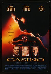 4t030 CASINO int'l DS 1sh '95 headshots of Robert De Niro, Sharon Stone, Joe Pesci!