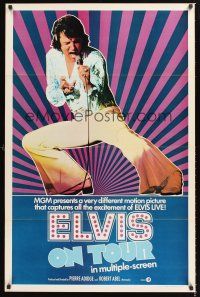 4t239 ELVIS ON TOUR int'l 1sh '72 classic artwork of Elvis Presley singing into microphone!