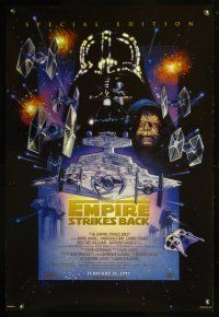 4t051 EMPIRE STRIKES BACK style C advance 1sh R97 George Lucas sci-fi classic, cool art by Drew!