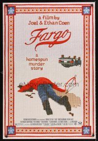 4t056 FARGO DS 1sh '96 a homespun murder story from the Coen Brothers, great art!