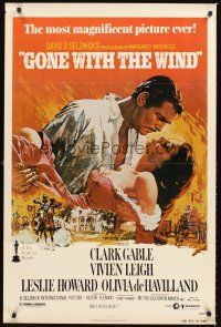 4t268 GONE WITH THE WIND 1sh R80 Clark Gable, Vivien Leigh, Terpning art, all-time classic!