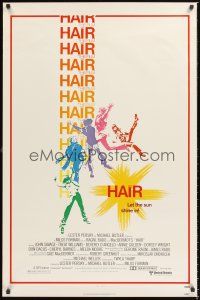 4t271 HAIR 1sh '79 Milos Forman, Treat Williams, musical, let the sun shine in!