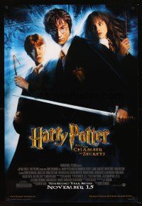 4t066 HARRY POTTER & THE CHAMBER OF SECRETS advance DS 1sh '02 Daniel Radcliffe, Emma Watson, Grint