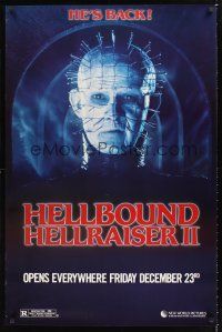 4t072 HELLBOUND: HELLRAISER II teaser 1sh '88 Clive Barker, Pinhead & his friends!
