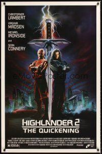 4t281 HIGHLANDER 2 1sh '91 great artwork of immortals Christopher Lambert & Sean Connery!