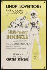 4t282 HIGHWAY HOOKERS 1sh '76 Linda Lovemore is going down the road again, sex!
