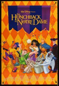 4t076 HUNCHBACK OF NOTRE DAME int'l DS 1sh '96 Walt Disney, Victor Hugo, art of cast on parade!
