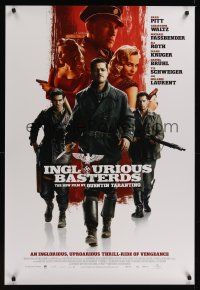 4t083 INGLOURIOUS BASTERDS int'l DS 1sh '09 Quentin Tarantino, Nazi-killer Brad Pitt!