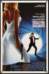 4t303 LIVING DAYLIGHTS 1sh '87 Timothy Dalton as James Bond & sexy Maryam d'Abo with gun!