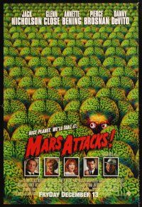 4t103 MARS ATTACKS! advance 1sh '96 directed by Tim Burton, great image of many alien brains!