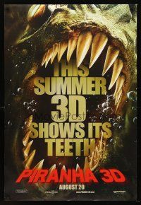 4t115 PIRANHA 3D teaser DS 1sh '10 Richard Dreyfuss, wild image of sharp teeth!