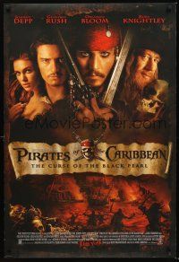 4t117 PIRATES OF THE CARIBBEAN advance DS 1sh '03 Johnny Depp, Knightley, Curse of the Black Pearl!