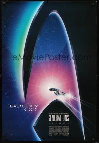 4t150 STAR TREK: GENERATIONS advance DS 1sh '94 Patrick Stewart, William Shatner, cool sci-fi art!