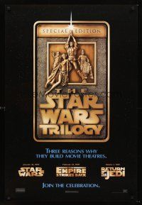 4t153 STAR WARS TRILOGY 1sh '97 George Lucas, Empire Strikes Back, Return of the Jedi!