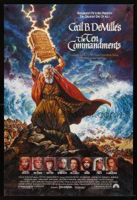 4t156 TEN COMMANDMENTS 1sh R89 directed by Cecil B. DeMille, Charlton Heston, Ezra art!