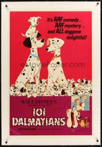 4w395 ONE HUNDRED & ONE DALMATIANS linen 1sh R72 most classic Walt Disney canine family cartoon!