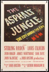 4w237 ASPHALT JUNGLE linen 1sh '50 John Huston classic film noir, The City Under the City!