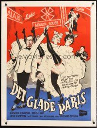 4w004 LA TOURNEE DES GRANDS DUCS linen Danish '53 art of sexy Moulin Rouge dancers by K. Wenzel!