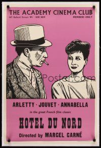 4w110 HOTEL DU NORD linen English double crown '40s Marcel Carne classic with Annabella & Jouvet!