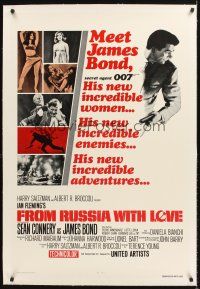 4w292 FROM RUSSIA WITH LOVE linen 1sh R80 Sean Connery is Ian Fleming's James Bond 007!