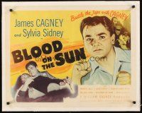4w205 BLOOD ON THE SUN linen 1/2sh '45 battle the Japanese with James Cagney in World War II!