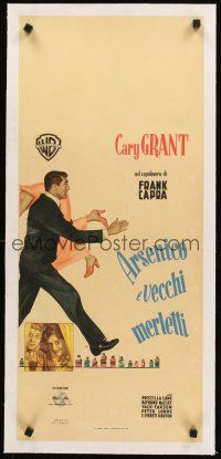 4w023 ARSENIC & OLD LACE linen Italian locandina R59 Cary Grant, Frank Capra classic, different art!