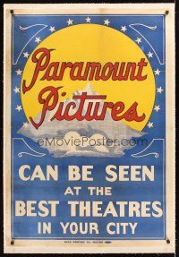 4w400 PARAMOUNT PICTURES linen 1sh '15 classic image of studio logo atop soaring mountain!