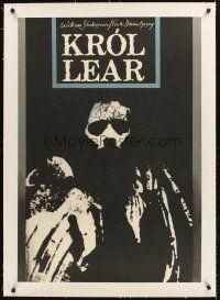 4w039 KROL LEAR linen stage play Polish 27x38 '77 Shakespeare's King Lear, art by Klimowski!