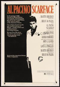 4w436 SCARFACE linen 1sh '83 Al Pacino as Tony Montana, Brian De Palma, Oliver Stone