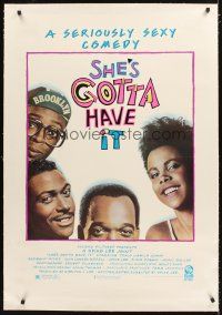 4w441 SHE'S GOTTA HAVE IT linen 1sh '86 A Spike Lee Joint, Tracy Camila Johns, seriously sexy comedy