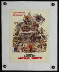 4w225 ANIMAL HOUSE linen 10x13 screening program '78 John Belushi, Landis classic, art by Nick Meyerowitz!
