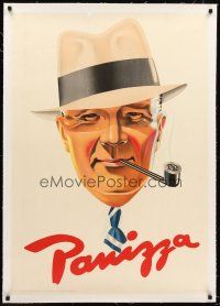 4w146 PANIZZA linen 27x40 Italian advertising poster '38 Noel Tolmar art of man smoking pipe!
