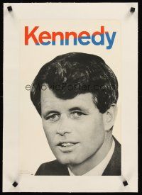 4w126 ROBERT F. KENNEDY FOR PRESIDENT linen white campaign poster '68 he would've won had he lived!