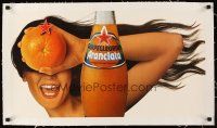 4w153 SAN PELLEGRINO ARANCIATA linen Italian 15x28 advertising poster '90s orange soda!