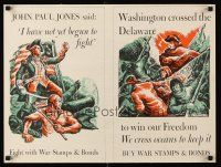 4w114 BUY WAR STAMPS & BONDS linen WWII war bonds poster '42 patriotic art by J. Daugherty!
