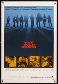 4w502 WILD BUNCH linen signed 1sh '69 by L.Q. Jones, Sam Peckinpah cowboy classic!