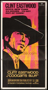 4x188 COOGAN'S BLUFF 3sh '68 art of Clint Eastwood in New York City, directed by Don Siegel!