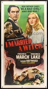 4x220 I MARRIED A WITCH linen 3sh R40s Fredric March, Veronica Lake's father said be a bad girl!