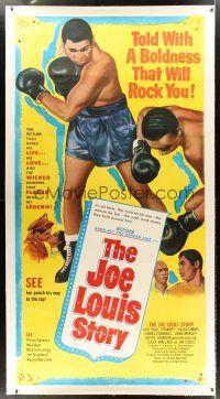 4x224 JOE LOUIS STORY linen 3sh '53 art of the heavyweight champion boxer knocking out opponent!