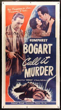 4x229 MIDNIGHT linen 3sh R47 full-length Humphrey Bogart with gun, Call It Murder!