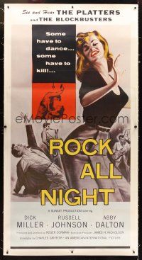 4x235 ROCK ALL NIGHT linen 3sh '57 some have to dance... some have to kill, sexy rock & roll art!