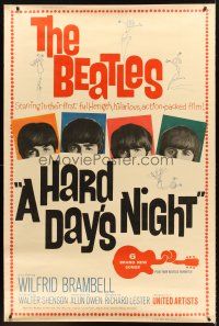 4x319 HARD DAY'S NIGHT 40x60 '64 great image of The Beatles, rock & roll classic!