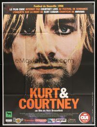 4x046 KURT & COURTNEY French 1p '98 grunge music, great super close portrait of Nirvana's Cobain!